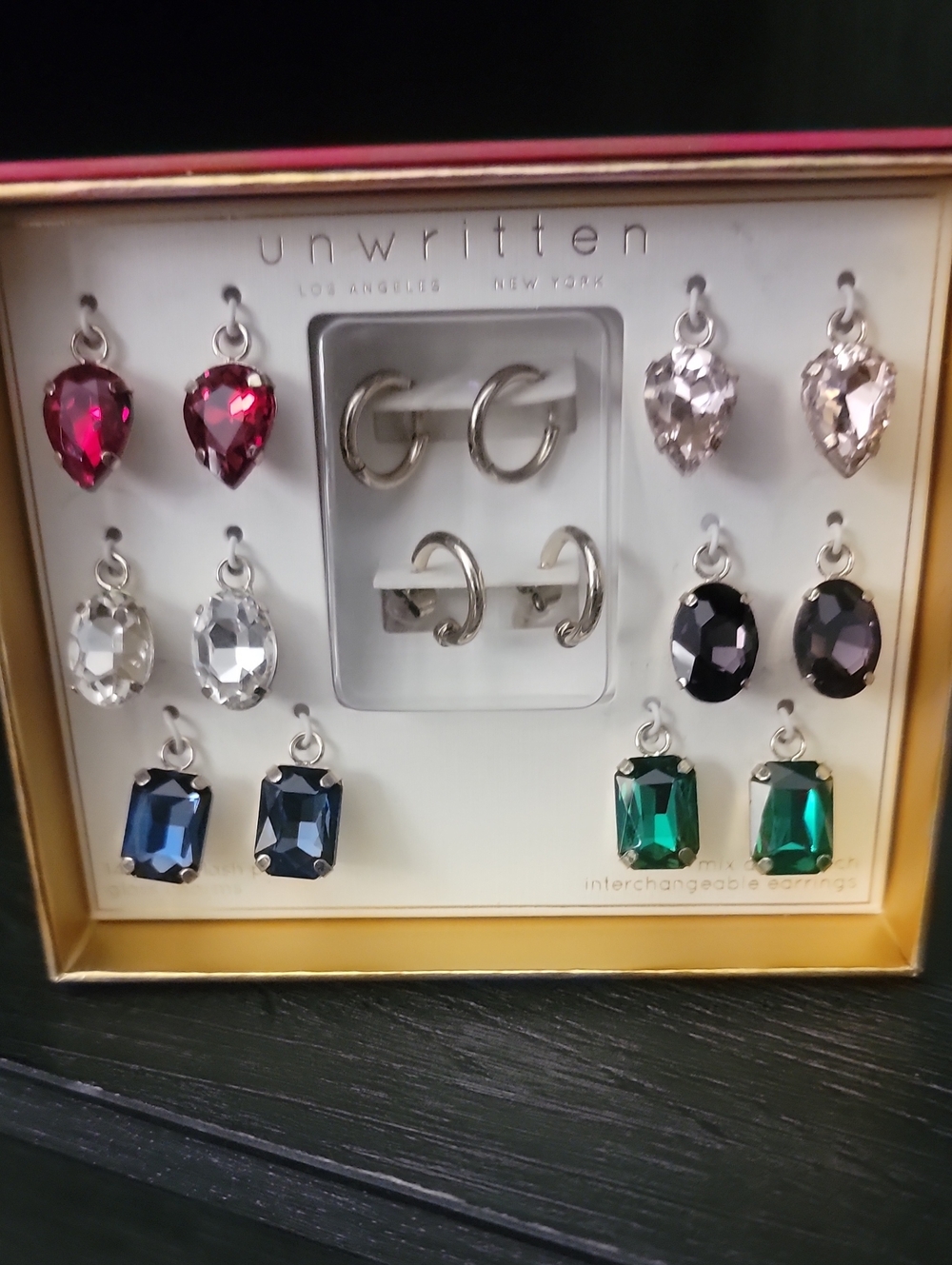 unwritten Interchangeable Gemstone Earring Set - Multicolor
